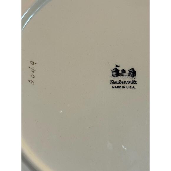Vintage Steubenville Porcelain Dinner Plate – Floral Center, Red, Pattern #2049 - Picture 11 of 11